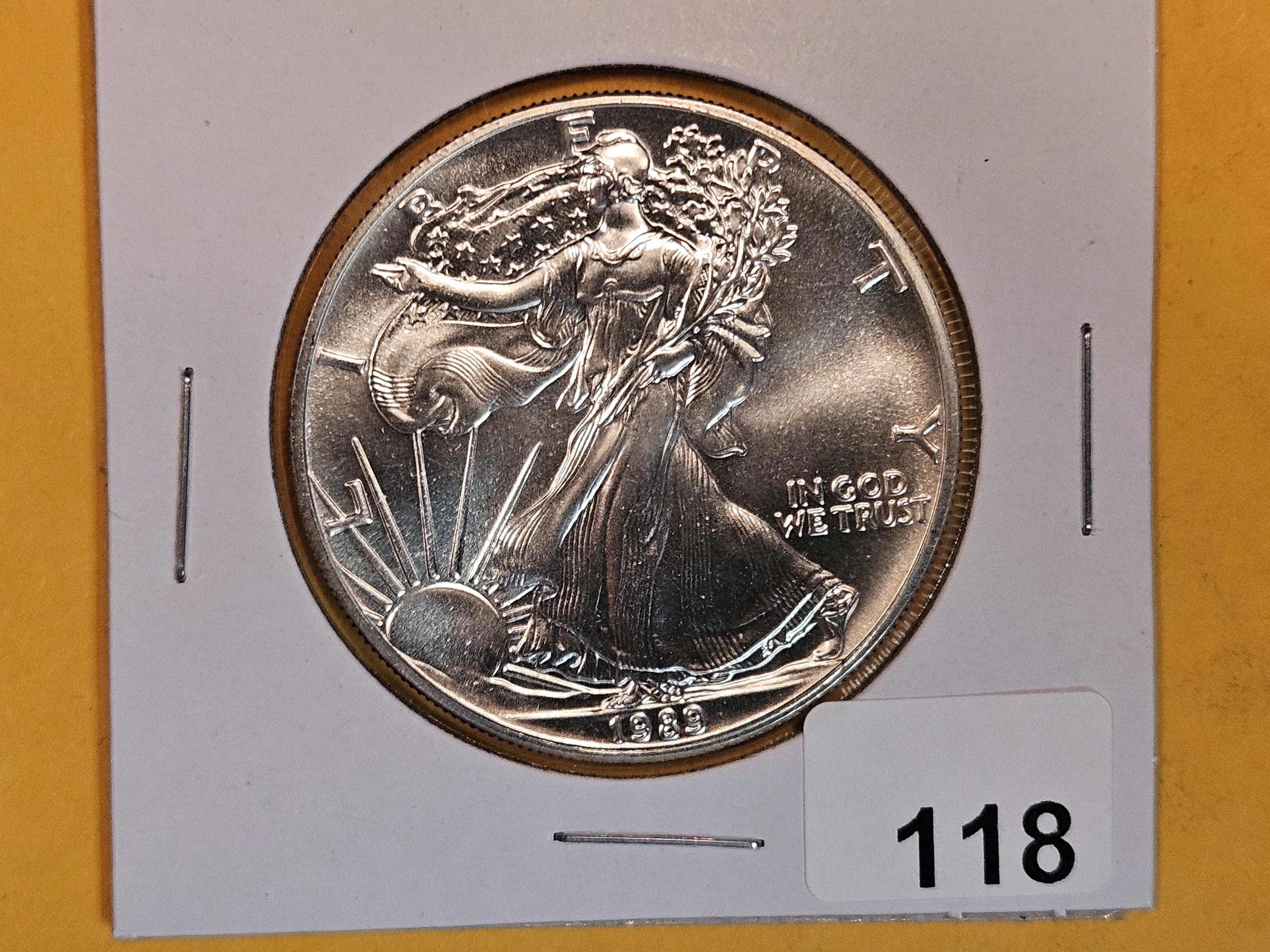 GEM Brilliant Uncirculated 1989 American Silver Eagle