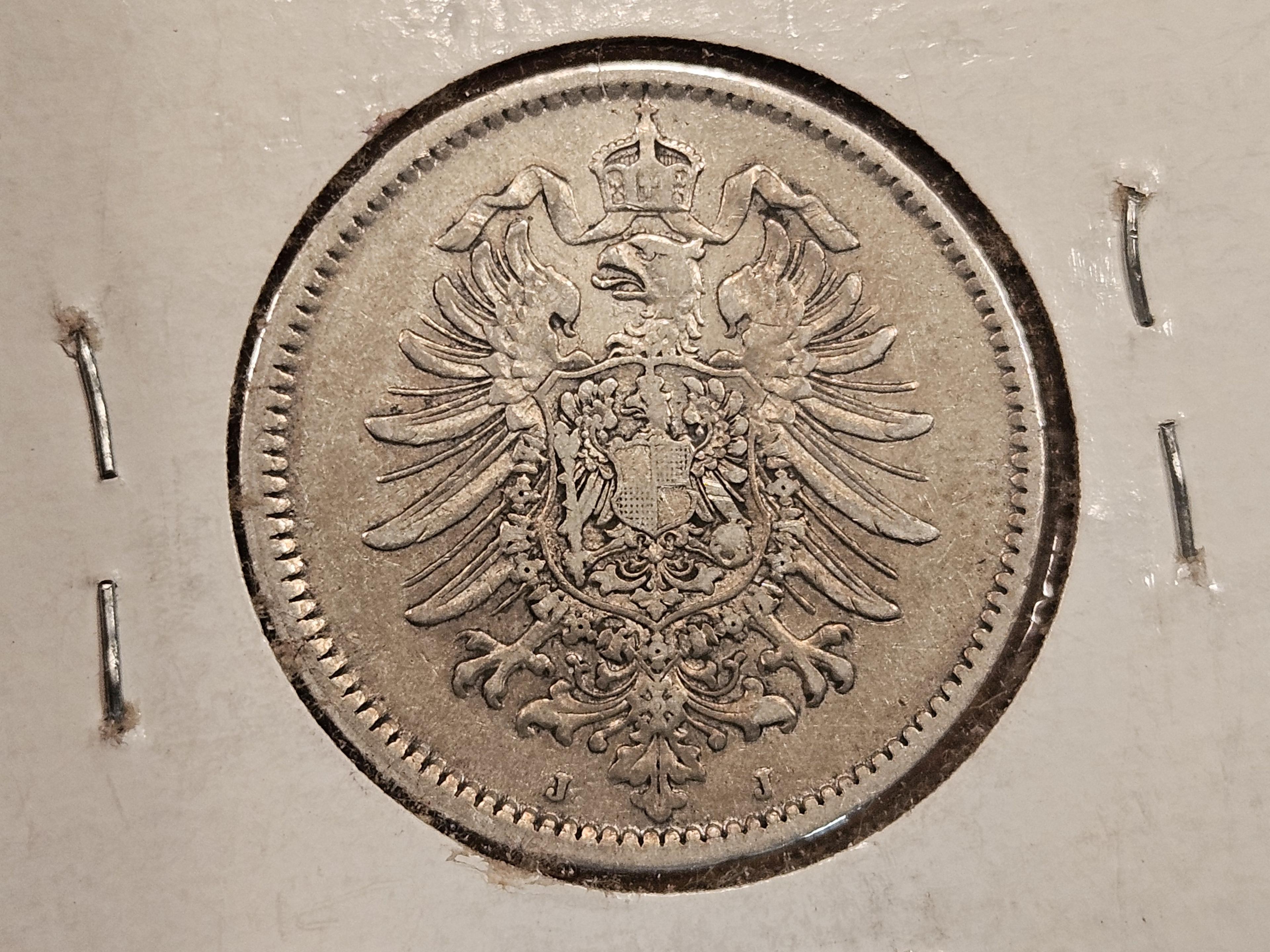 1876-J Germany silver 1 mark