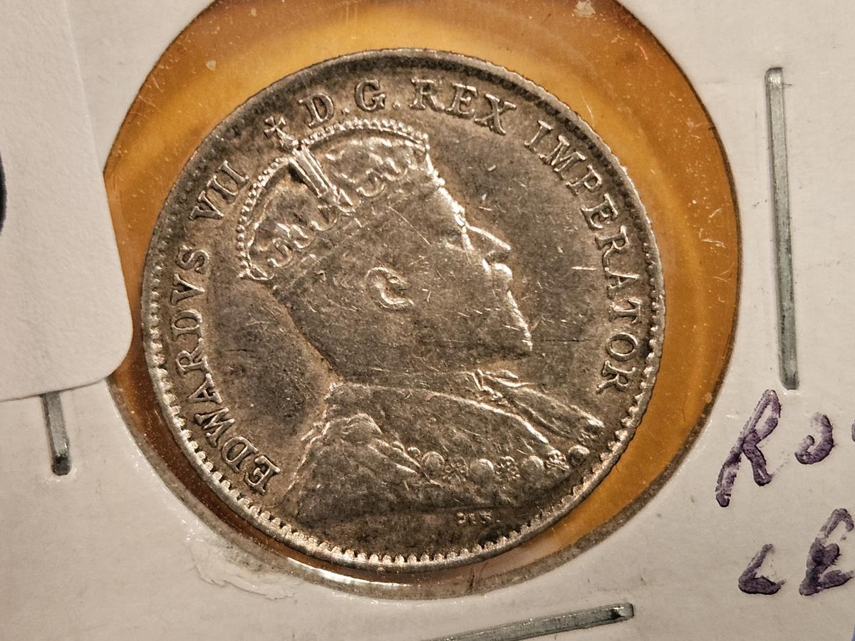 1910 Canada silver 5 cents