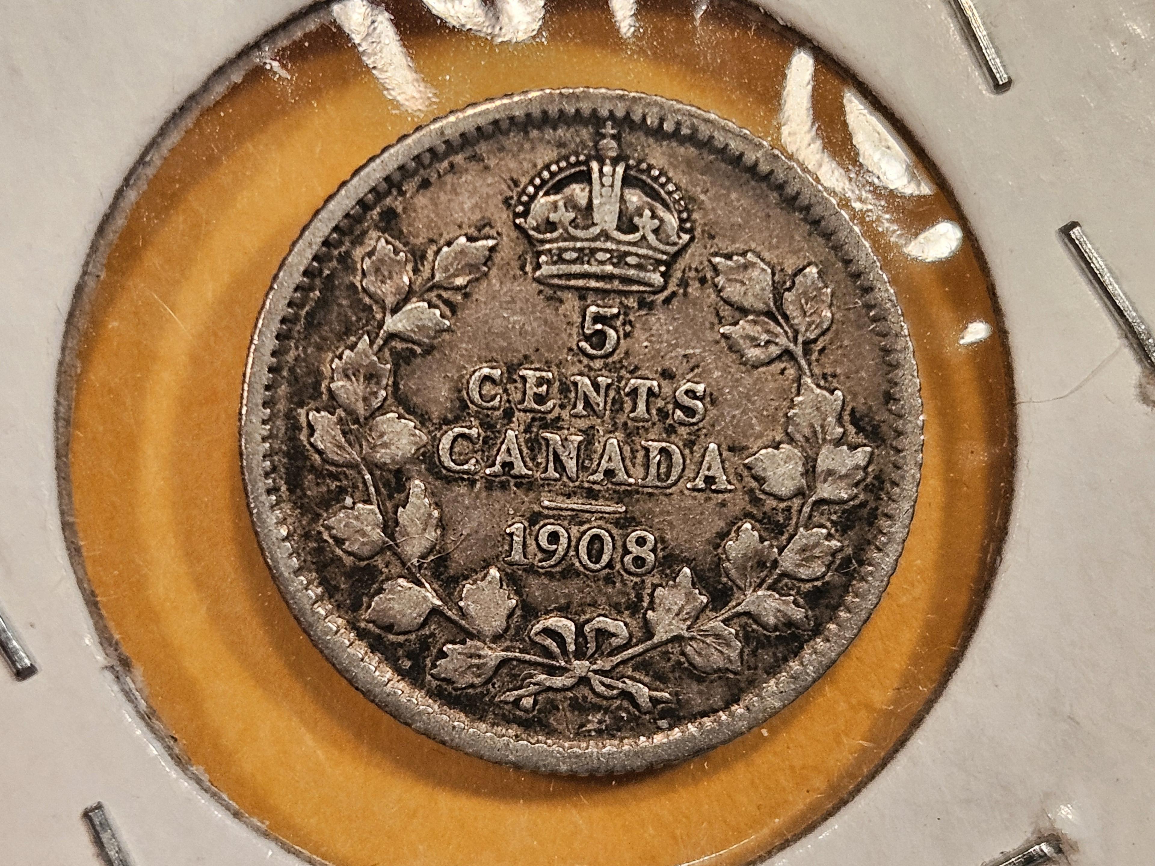 1908 Canada 5 cents