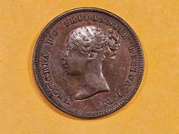 Choice 1844 Great Britain 1/2 farthing