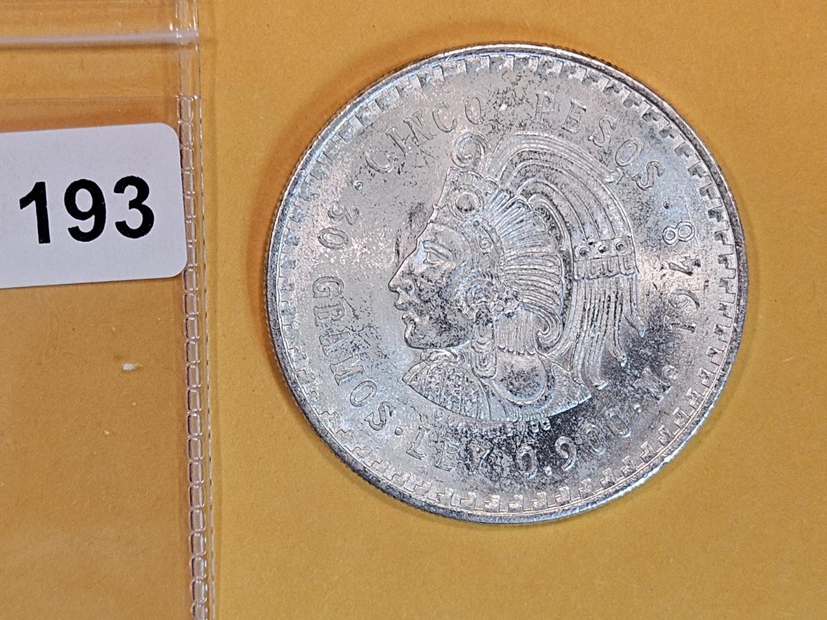 Brilliant uncirculated 1948 Mexico 10 pesos