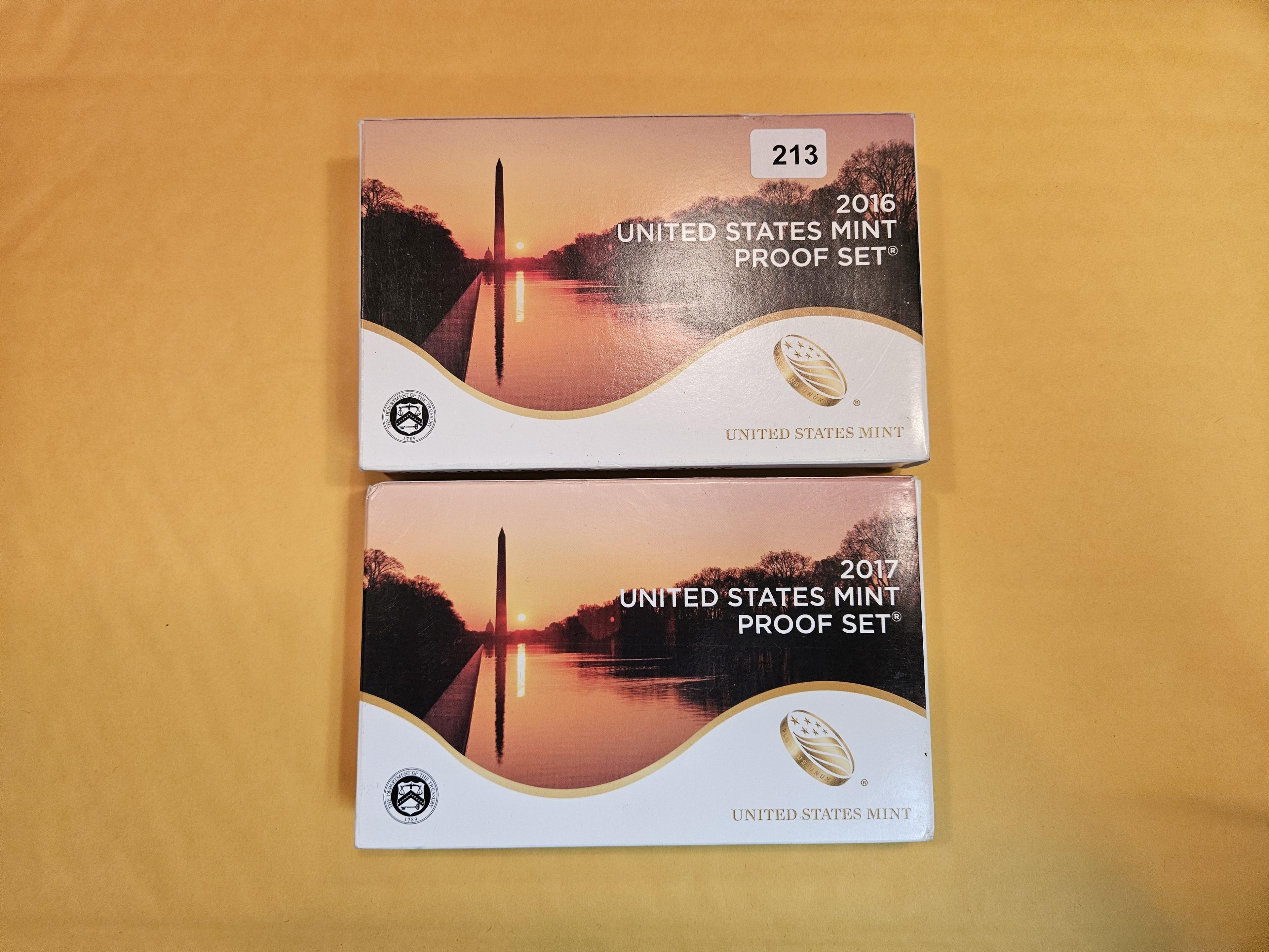 2016 and 2017 US Proof Sets