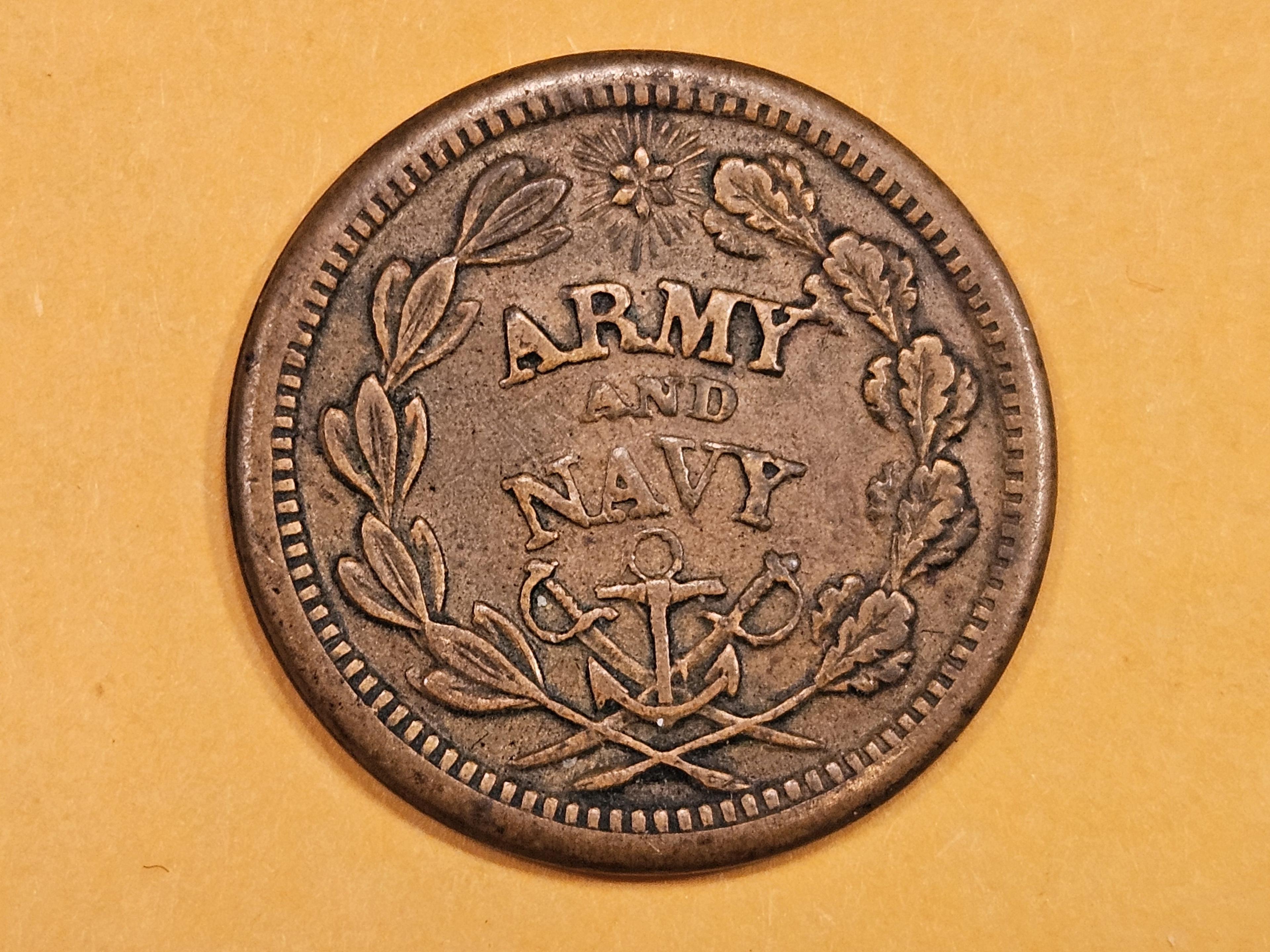 Civil War Token in Extra Fine