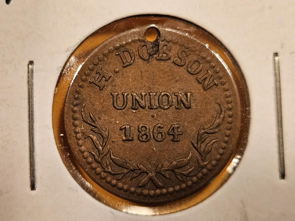 Uncirculated 1864 Civil War Token Merchant's Store Card