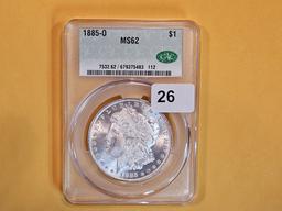 CAC! CAC-graded 1885 Morgan Dollar in Mint State 62