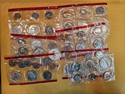 Nine US Mint Sets with Silver