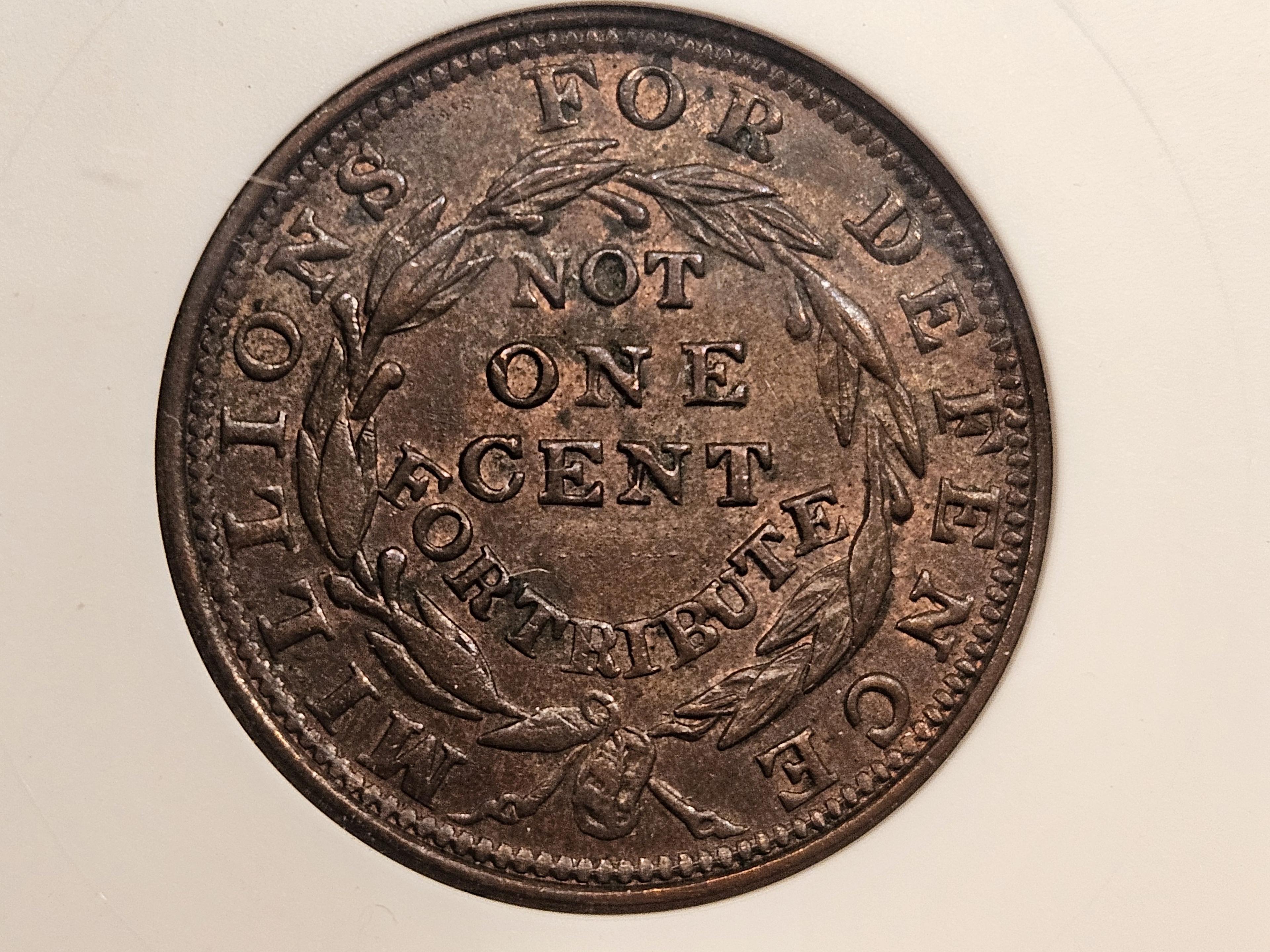 * ANACS 1837 Hard Times Token in Mint State 62 Brown