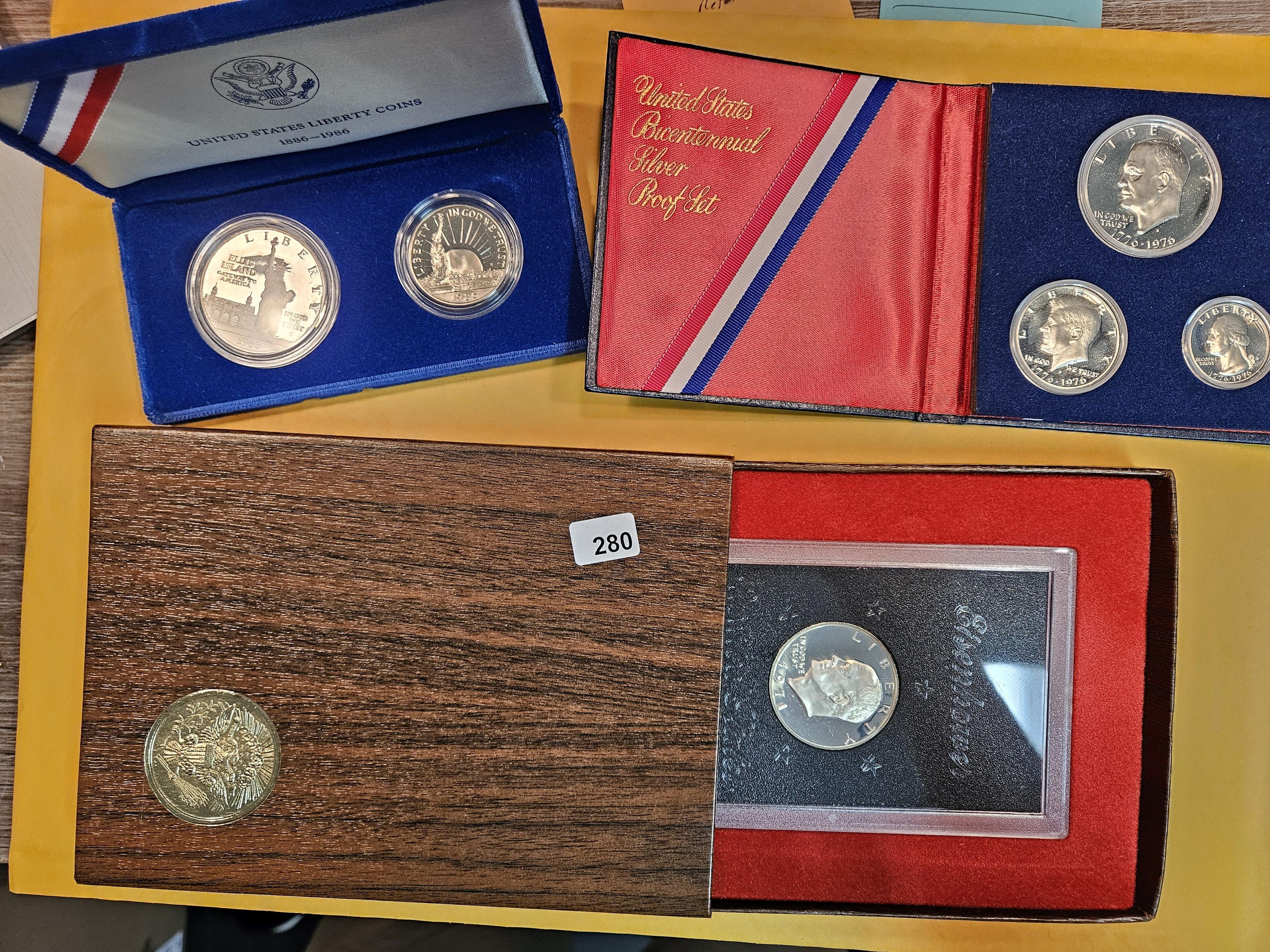 Three US Coin sets with Silver