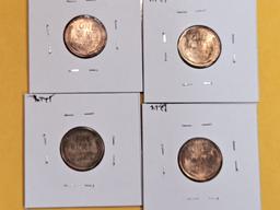 Four Good looking Wheat cents