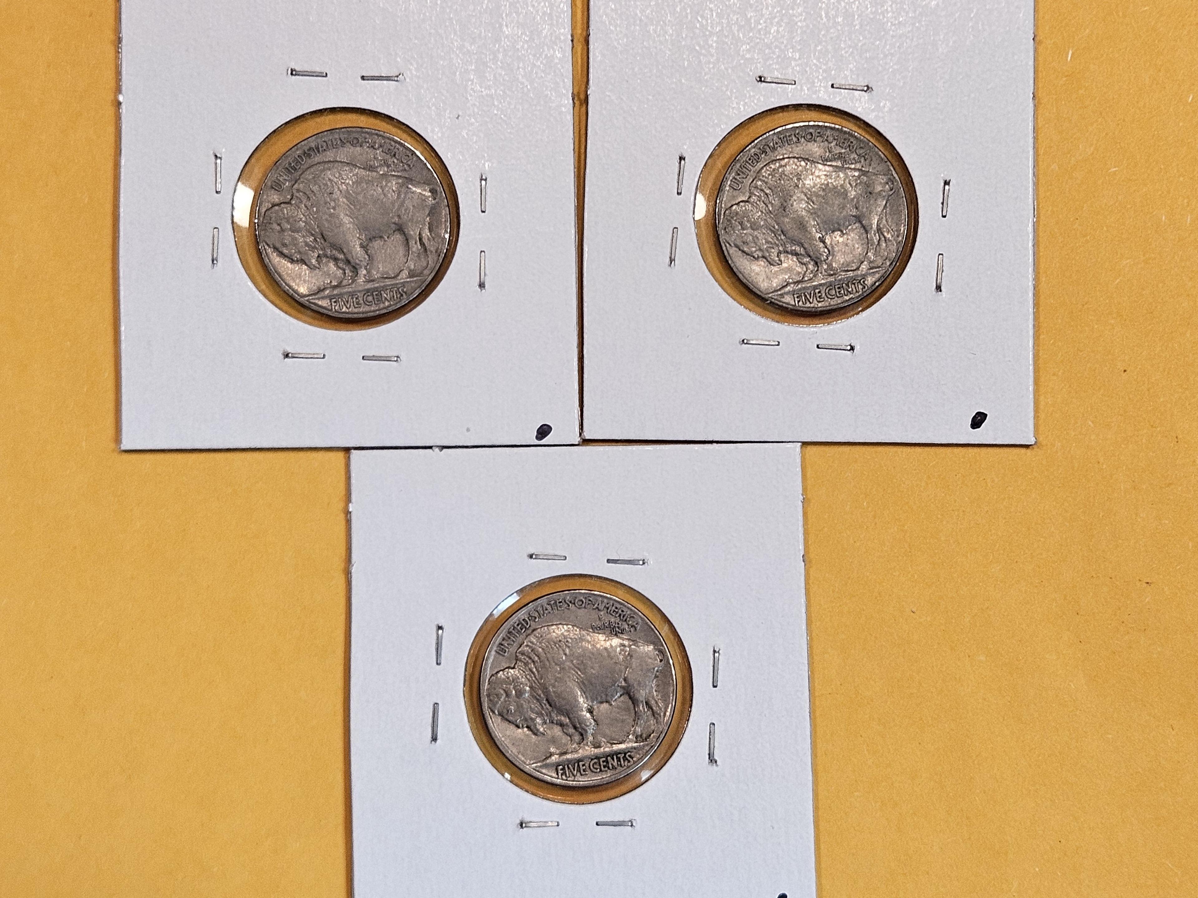 Three About Uncirculated plus Buffalo Nickels