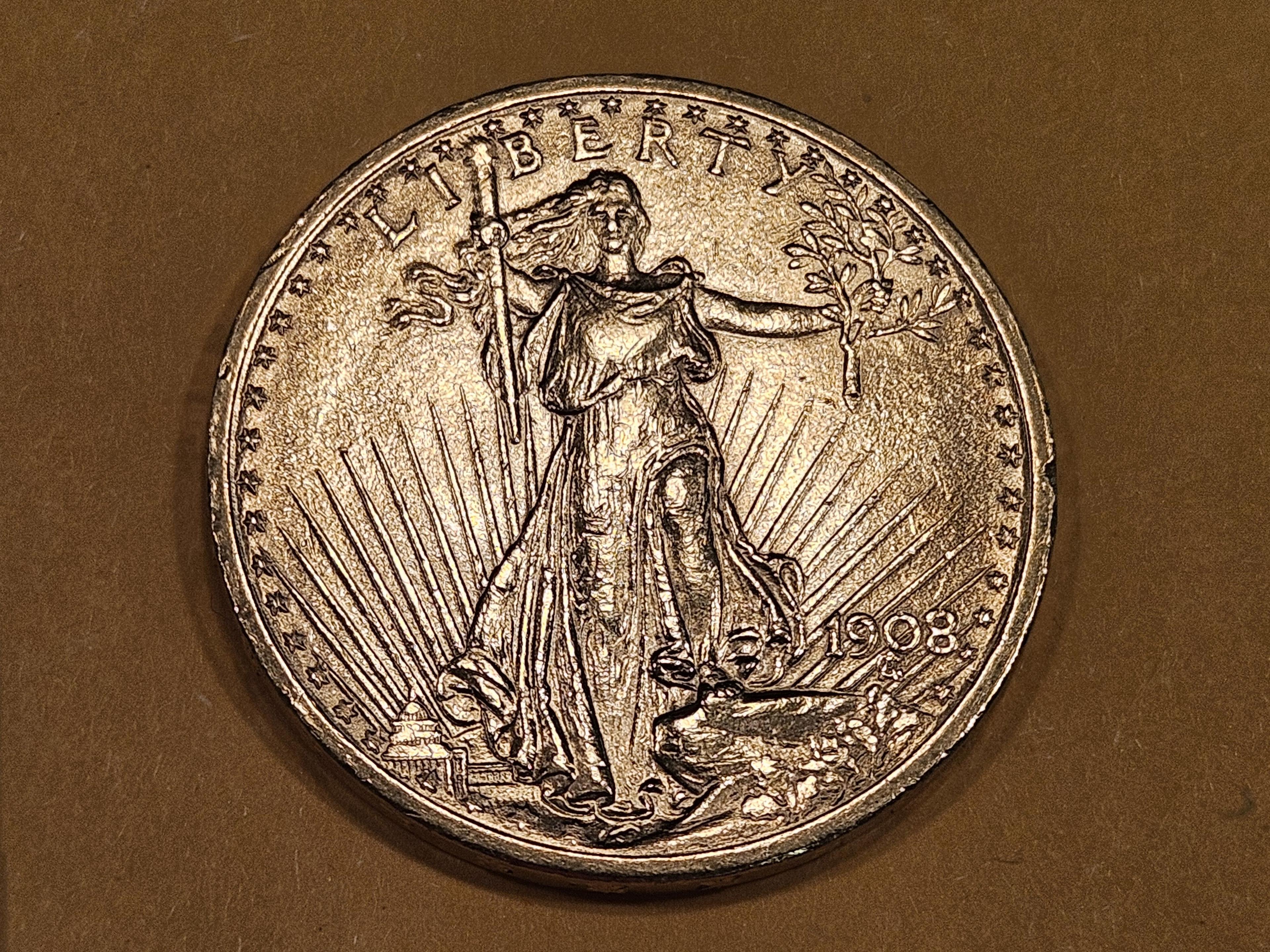 GOLD! Brilliant Uncirculated 1908 Saint Gaudens Twenty Dollars