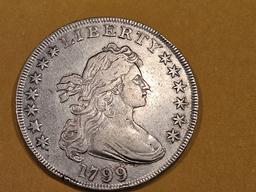 *** AUCTION HIGHLIGHT *** 1799 Draped Bust Dollar in Very Fine Plus