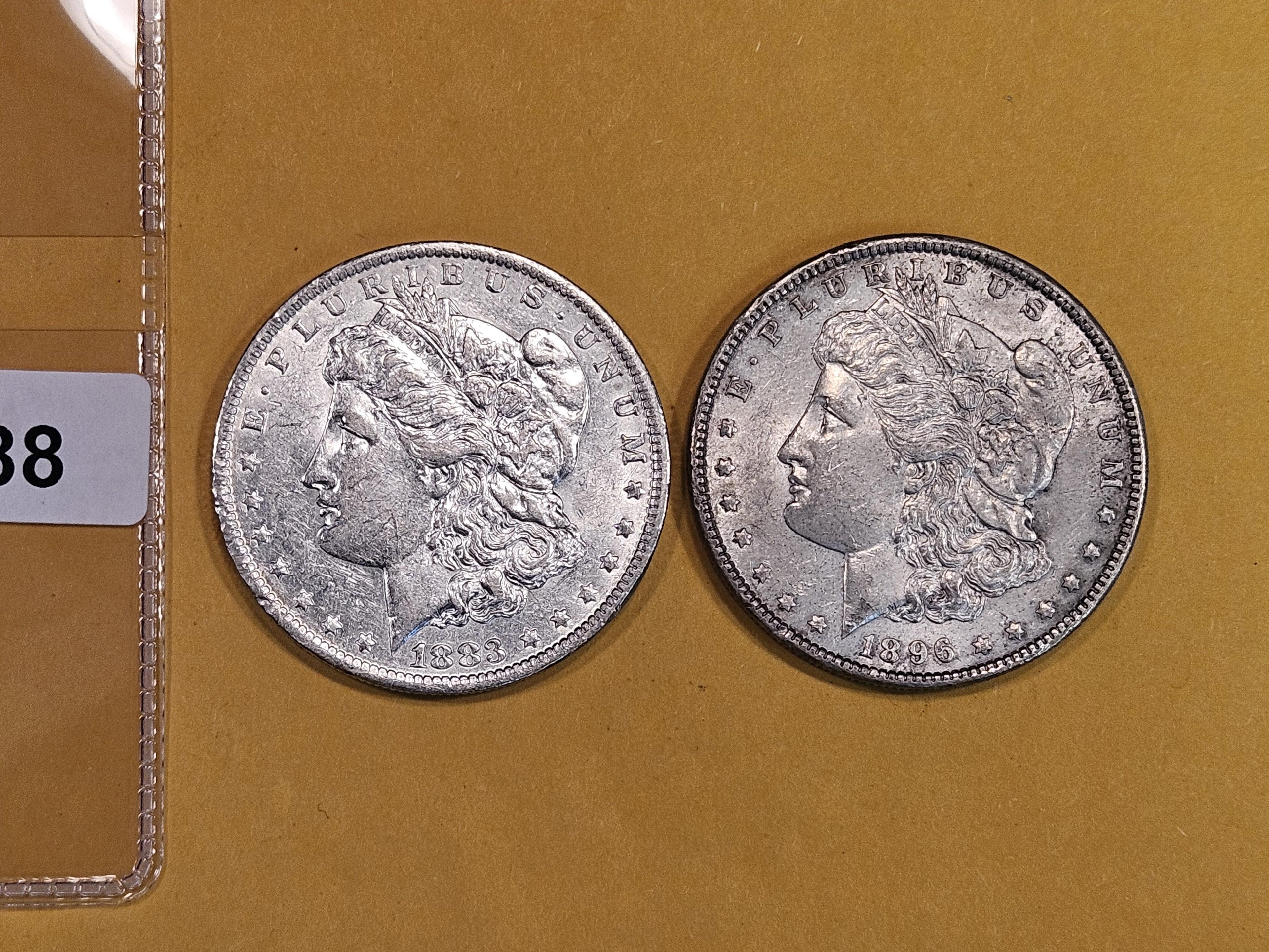 1883-O and 1896 Morgan Dollars