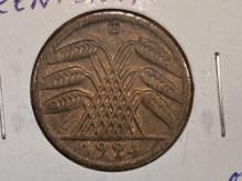 1924-G Germany 50 rentenpfennig