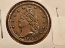 1863 Civil War Token in About Uncirculated