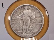 1917-D Type 1 Standing Liberty Quarter in Fine
