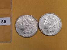 1881 and 1879 Morgan Dollars