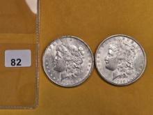 Two 1886 Morgan Dollars