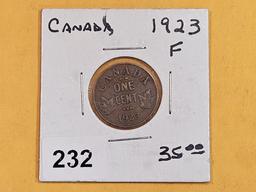 Semi-Key 1923 Canada one cent