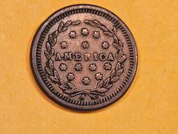 1864 Civil War Token in Very Fine plus