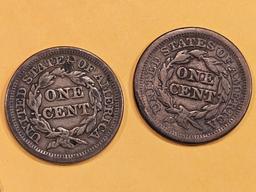 1847 and 1850 Braided Hair Large Cents