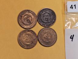 Four Two Cent pieces