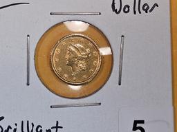 GOLD! Brilliant About Uncirculated 1849 Gold Dollar