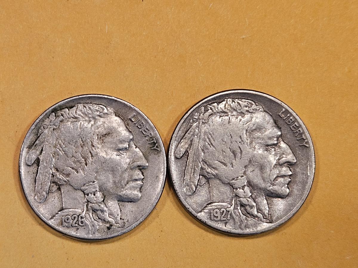 1926 and 1927 Buffalo Nickels