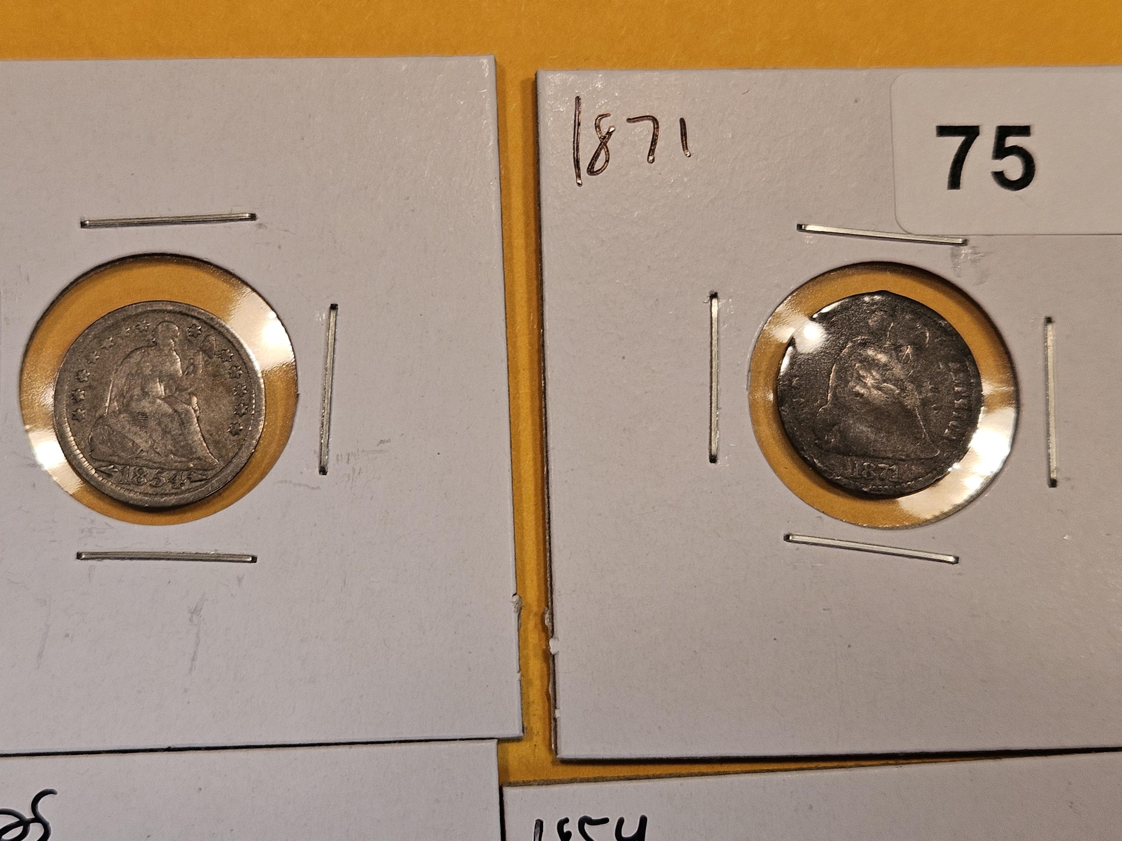 Four Seated Liberty Half-Dimes