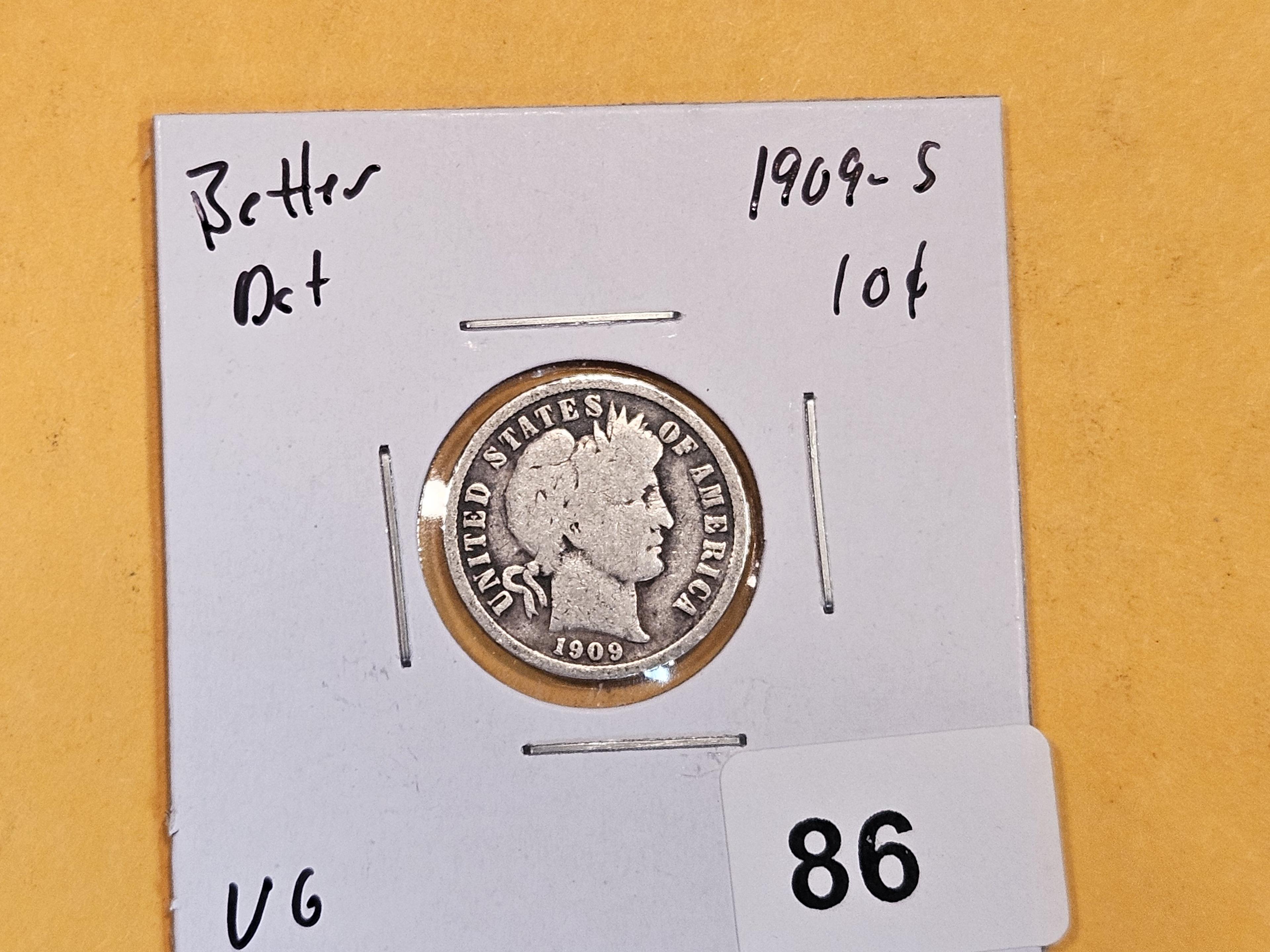 Better Date 1909-S Barber Dime