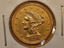 GOLD! Brilliant About Uncirculated 1888 Gold $2.5 dollars