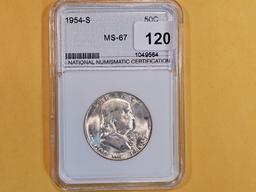 Brilliant Uncirculated plus 1954-S Franklin Half Dollar