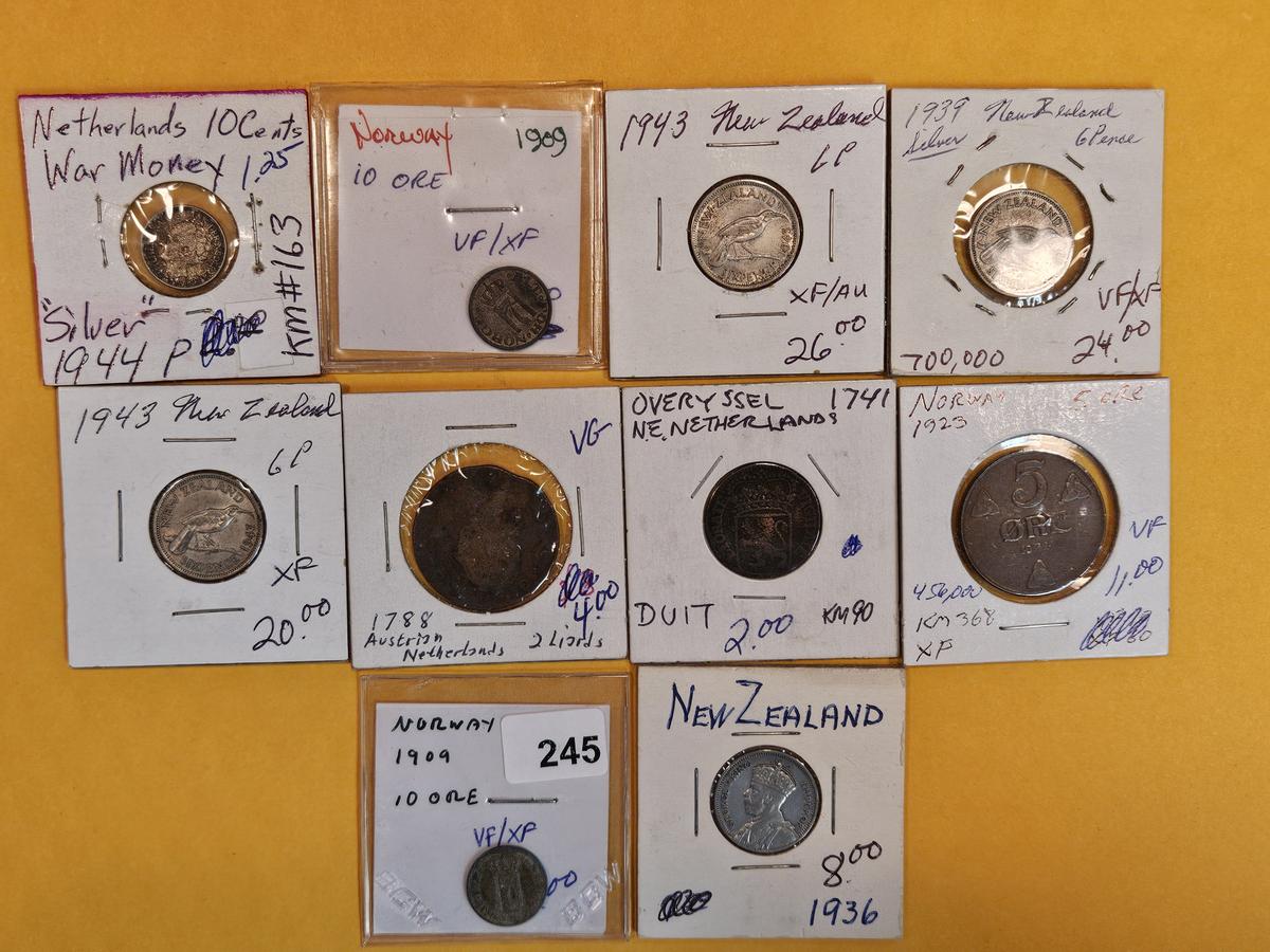 Ten mixed World Coins