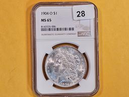 GEM! NGC 1904-O Morgan Dollar in Mint State 65