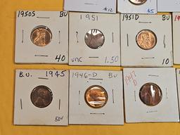 Thirteen Better grade Wheat cents