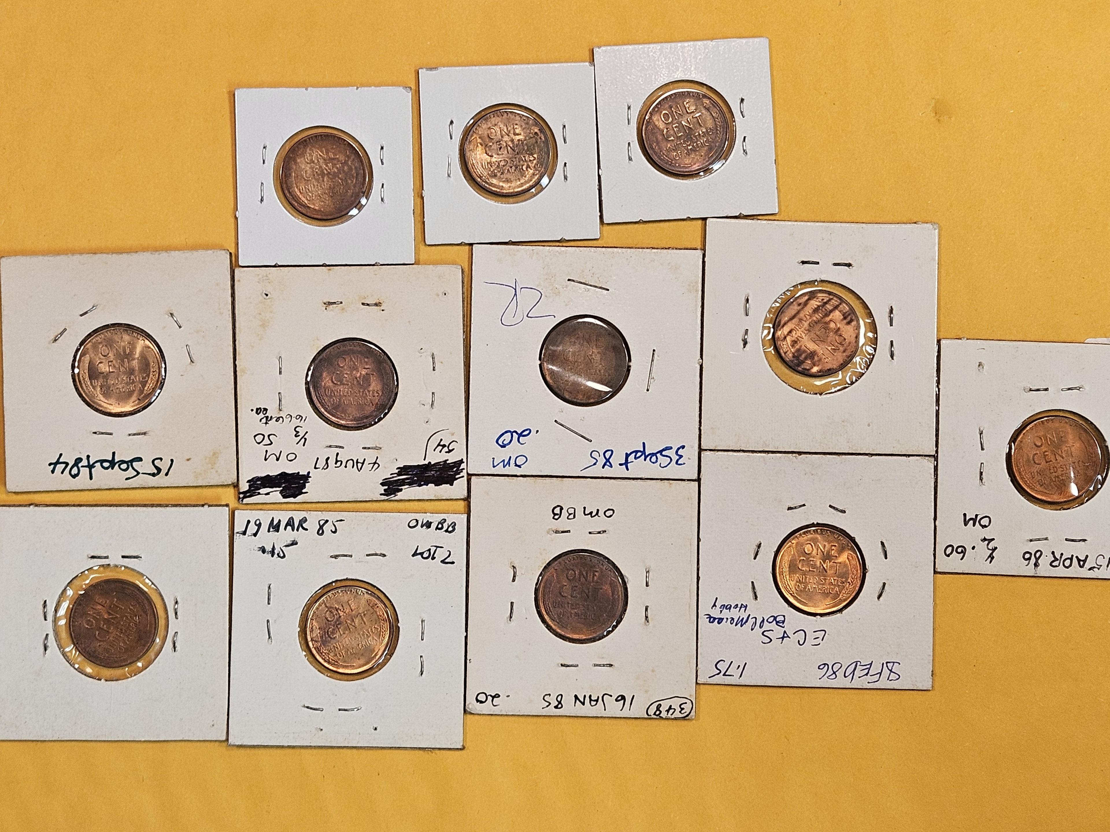 Twelve Better grade Wheat cents