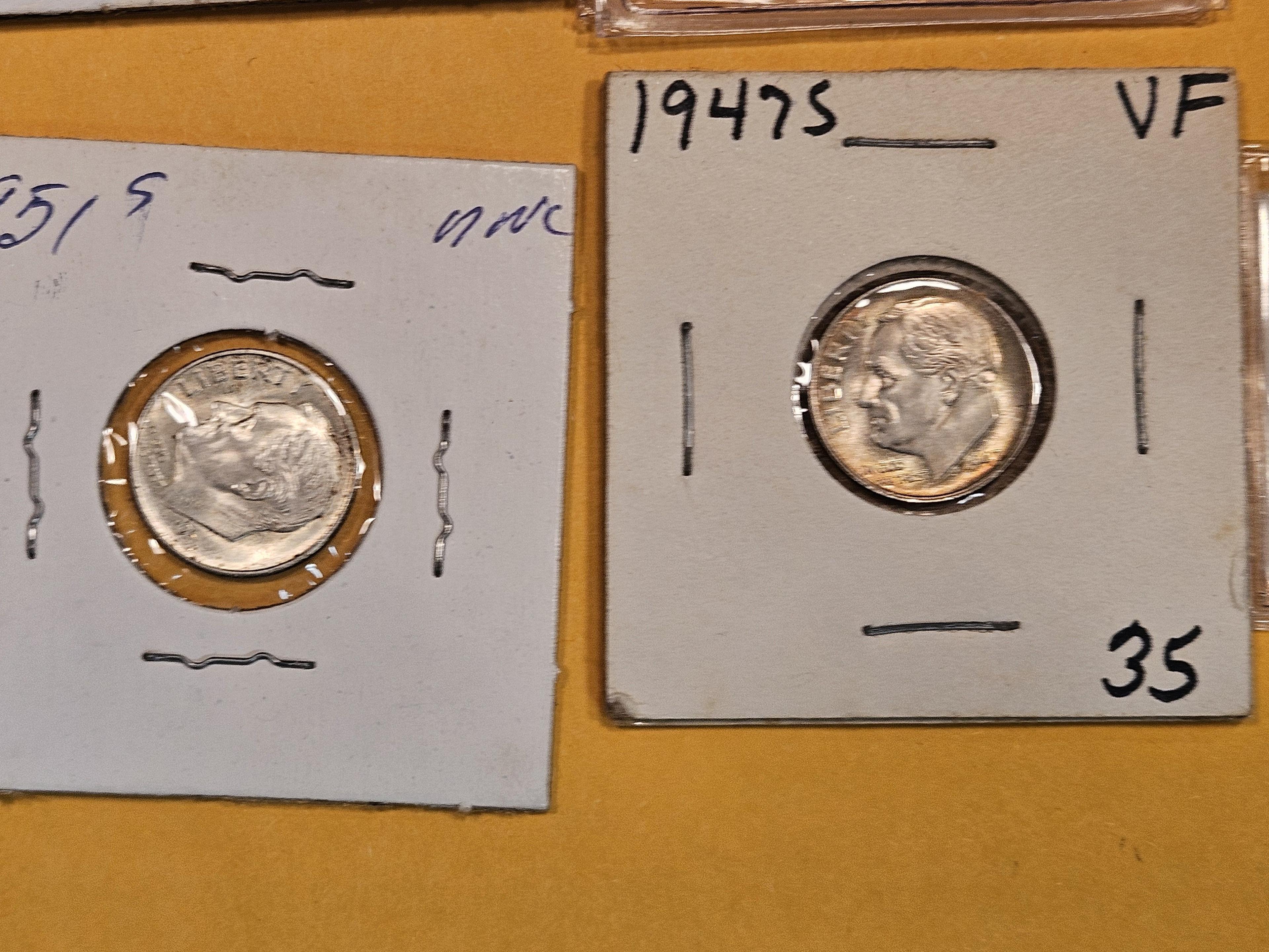 Ten Brilliant Uncirculated silver Roosevelt Dimes