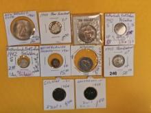 Ten mixed World Coins