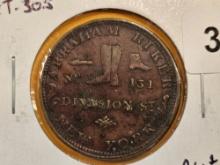 1837 Hard Times Token Merchant's Store Card in About Uncirculated plus