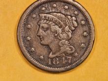 1847 Braided hair Large Cent