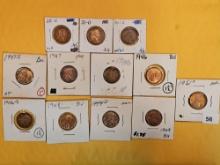 Twelve Better grade Wheat cents