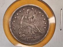 1877 Seated Liberty Quarter