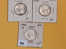 Brilliant Uncirculated set of 1946 Washington Quarters