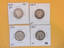 Four little better, mixed, silver quarters