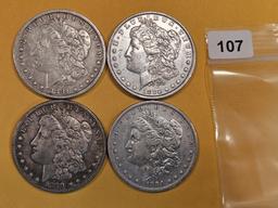 Four Morgan Silver Dollars