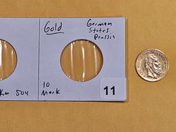 GOLD! 1879 German States Prussia Gold 10 marks