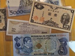 Ten mixed pieces of World Currency