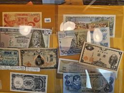 Ten mixed pieces of World Currency