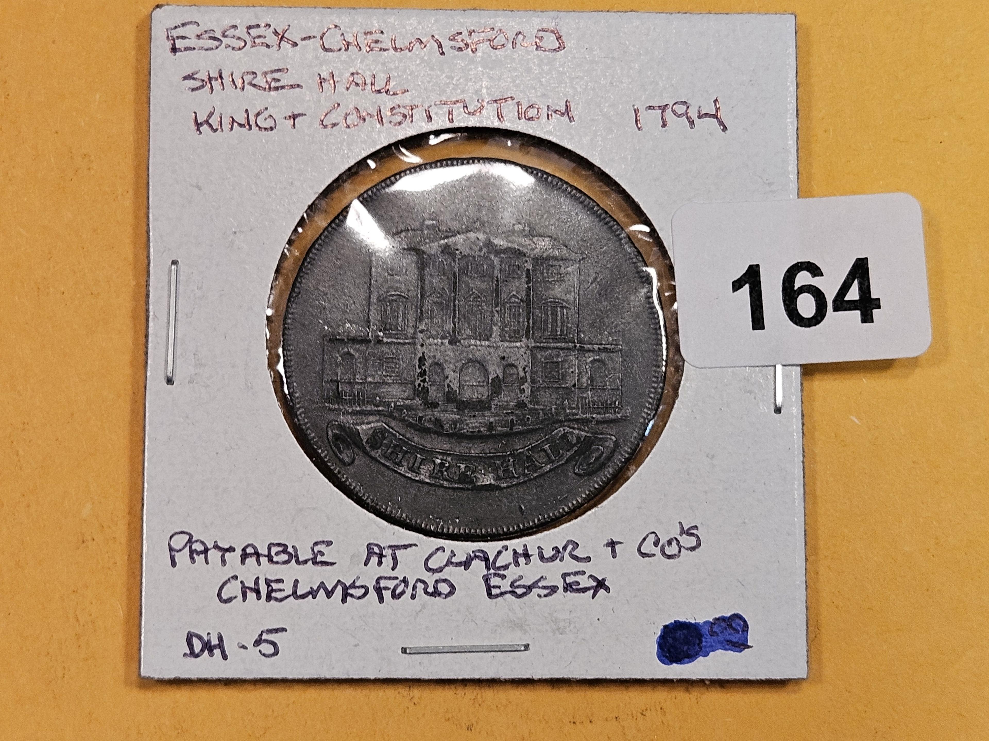 CONDER TOKEN! 1794 Essex-Chelmsford Half-penny in Extra Fine
